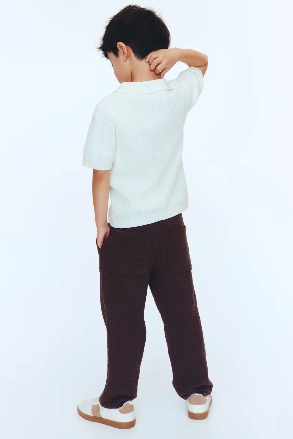 Муслиновые брюки на завязках H&M, Dunkelbraun — фото 3