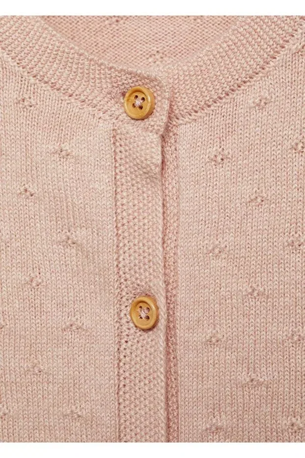 Детский вязаный кардиган с вышивкой Mango Baby, Pink — фото 3