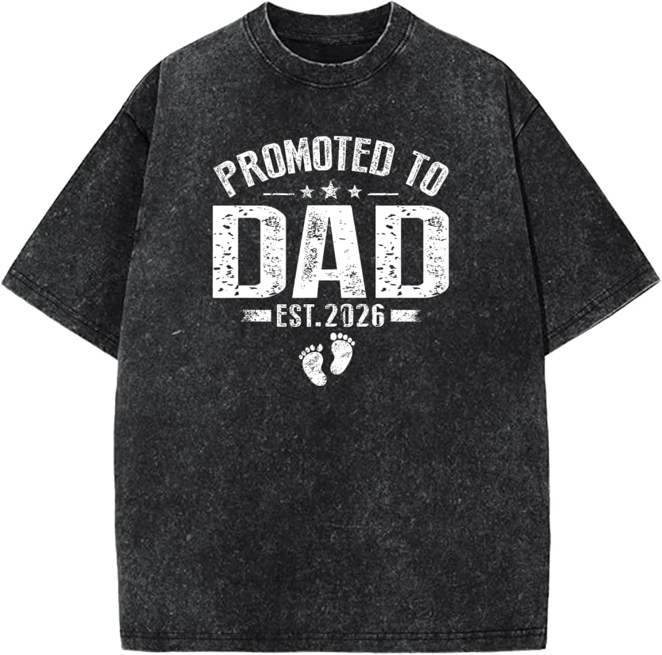 Футболка с принтом для женщин, Regular Fit, Shirt-003, Promoted to Daddy Est. 2026 First Time Dad2