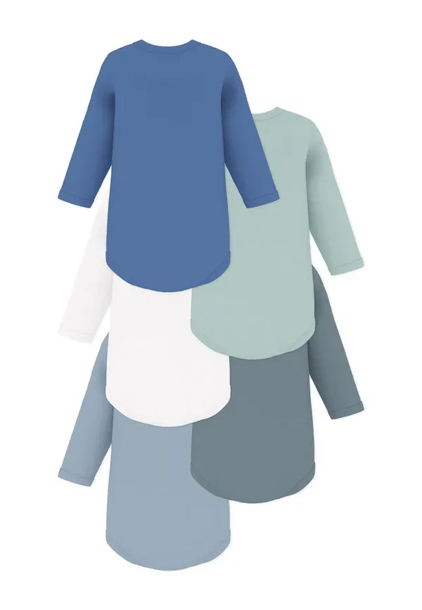 Комплект из 5 боди с принтом, хлопок Petit Bateau white, green, белый/синий/зеленый — фото 2