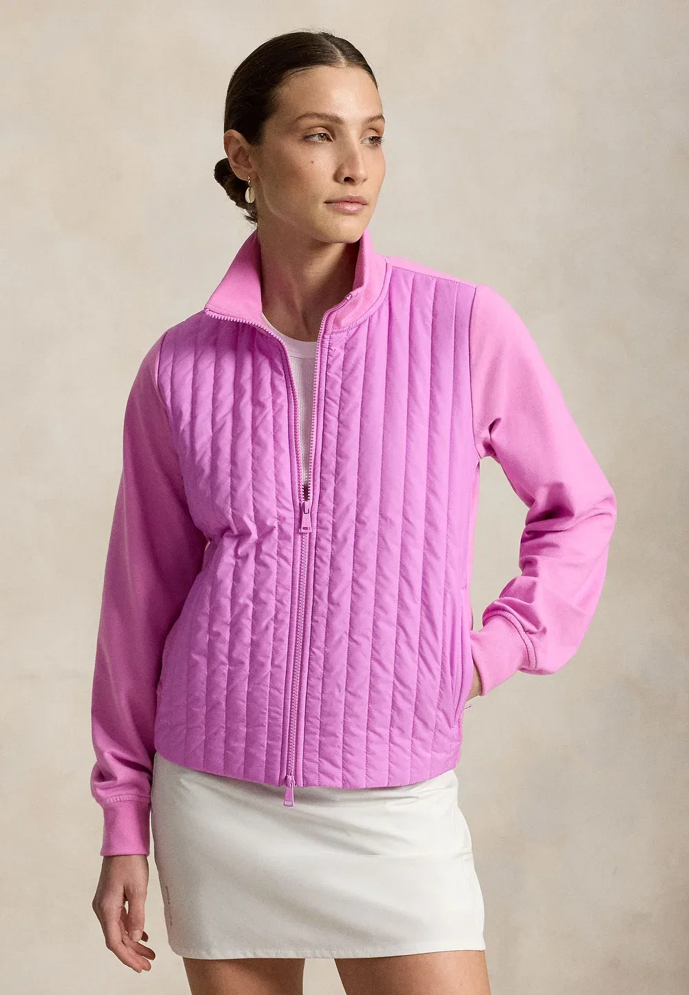 Укороченная стеганая гибридная куртка на молнии - легкая куртка Polo Ralph Lauren, Petal Purple