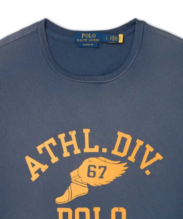 Футболка с логотипом, классический крой, Polo Ralph Lauren, темно-синий — фото 3
