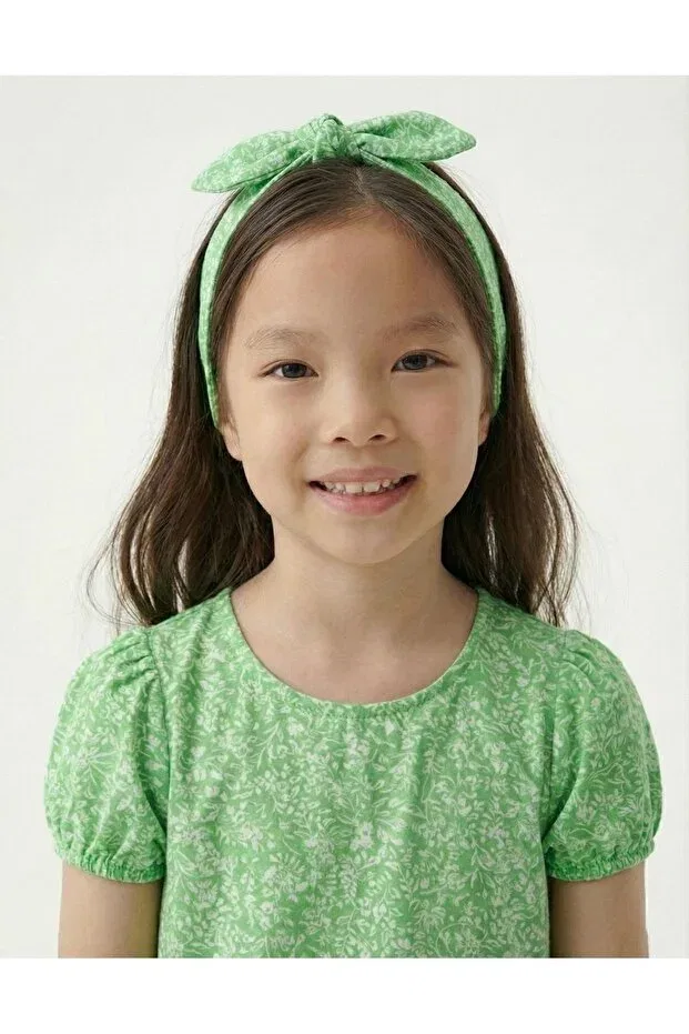 Детское платье для девочек с принтом цветочным Rg Kidsstore, Green — фото 2