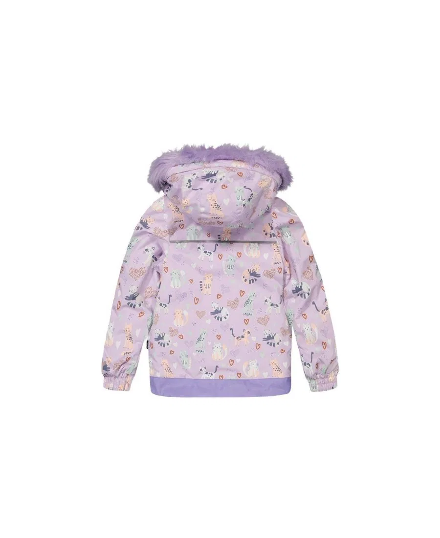 Детский зимний комплект из куртки и штанов с принтом, модель Discover Deux par Deux, Purple Printed Cats — фото 4