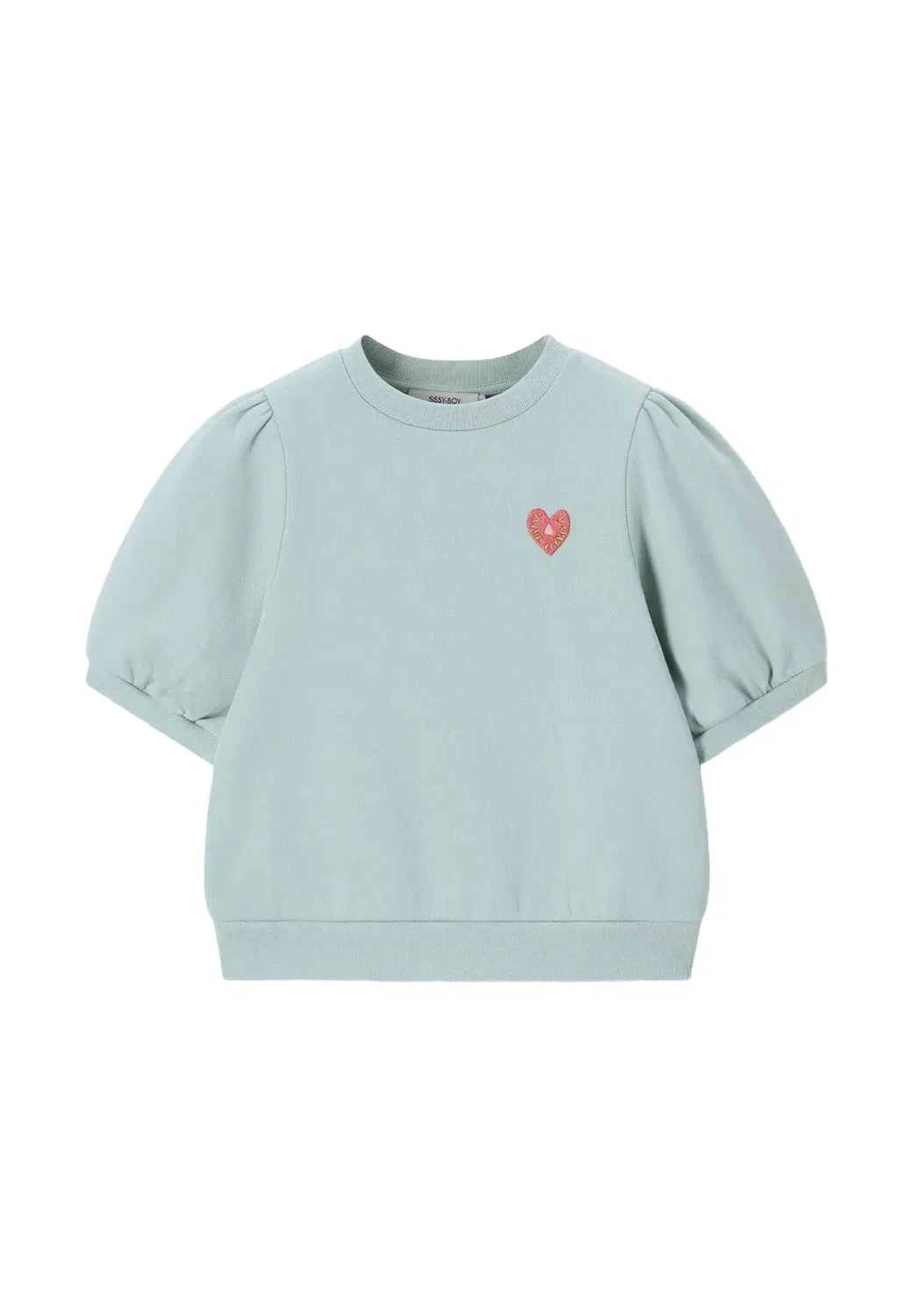 Kurzarm-Sweater mit puffärmeln - футболка с принтом Sissy-Boy, Hellgrün — фото 4