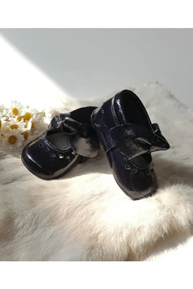 Детские мокасины для мальчиков из кожи Alice Hodore, Patent Leather Navy Blue — фото 3