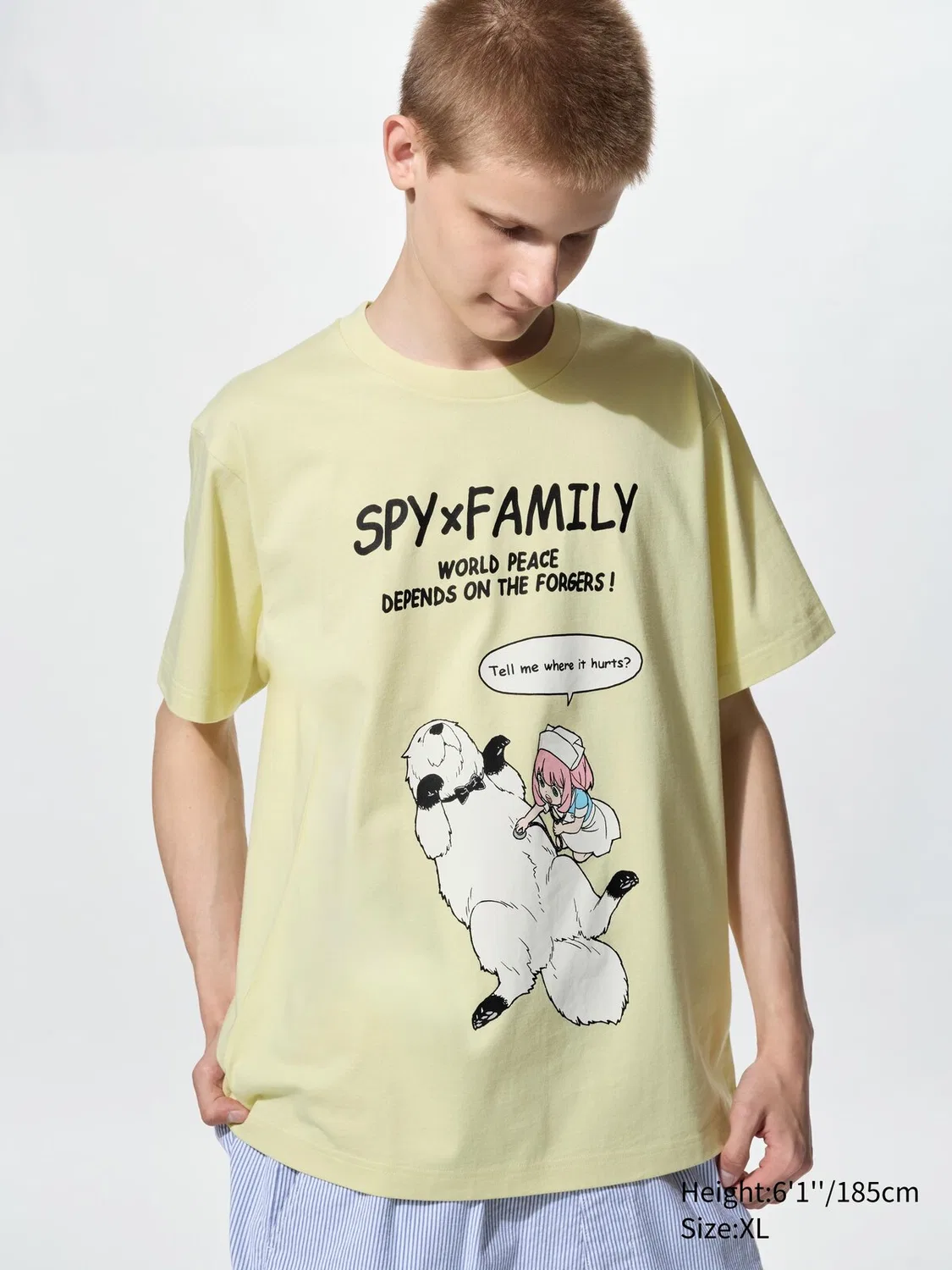 Футболка Uniqlo Manga ut shueisha 100th | spy x family, с графическим принтом по аниме, желтый