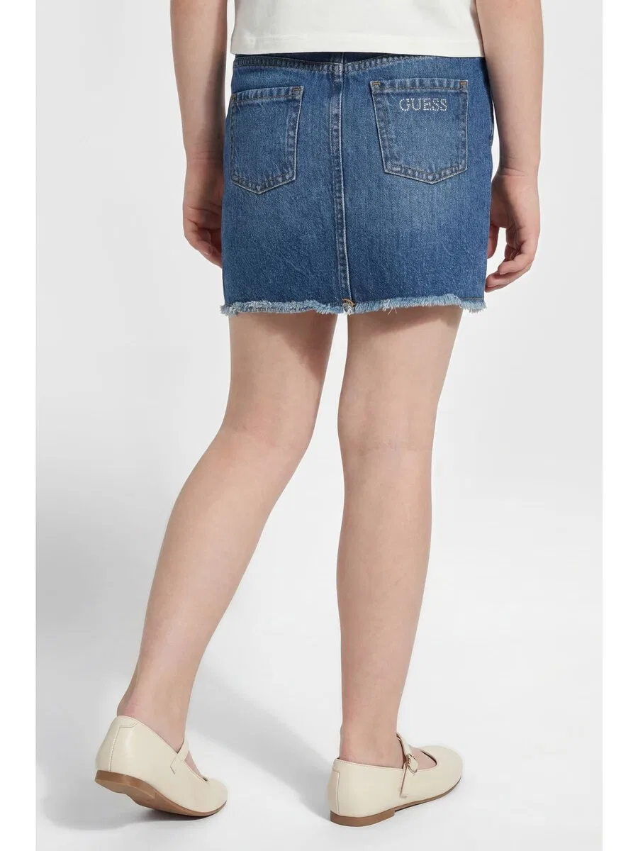 Юбка GUESS из синей джинсовой ткани — фото 3