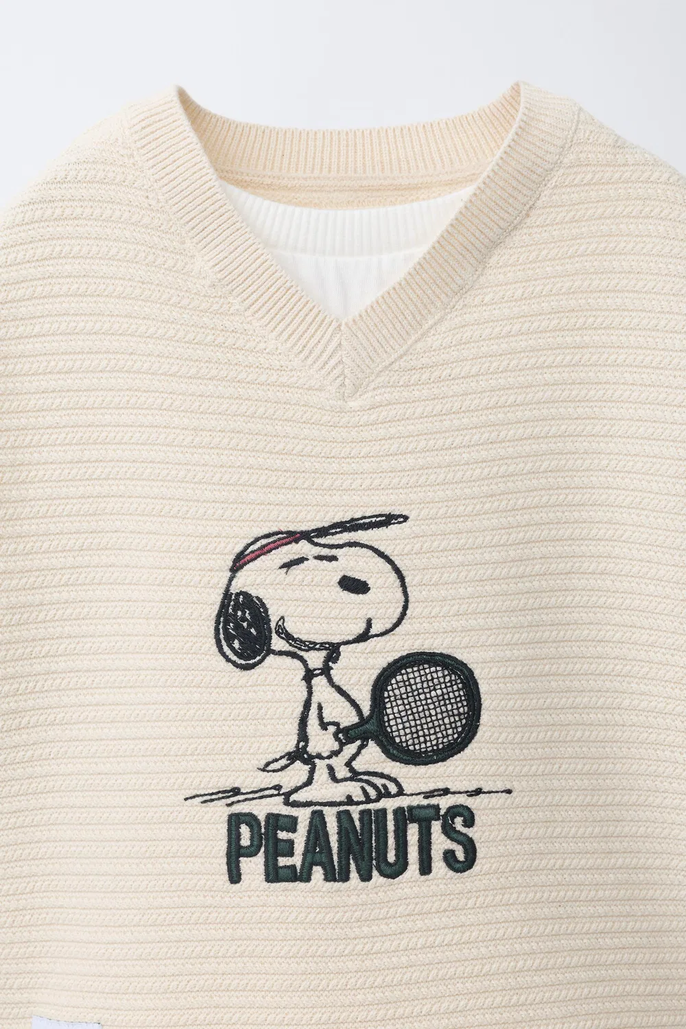 Вязаный жилет с вышивкой SNOOPY PEANUTS ZARA, Ecru — фото 3