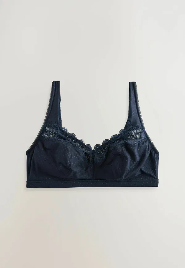 Бюстгальтер-майка из кружева, Regular Fit - total support modal & lace 2 pack bras b-h, Next, Navy White, белый/темно-синий — фото 3
