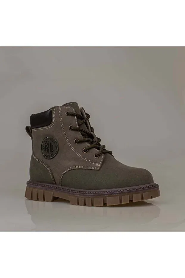 Детские ботинки для девочек на плоской подошве Pepino Kids, Khaki — фото 2