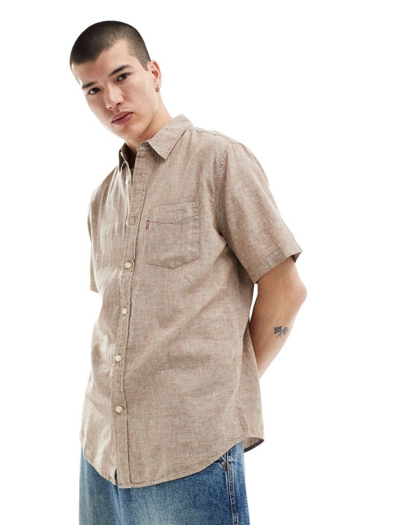

Рубашка с одним карманом Levi's Sunset бежевого цвета