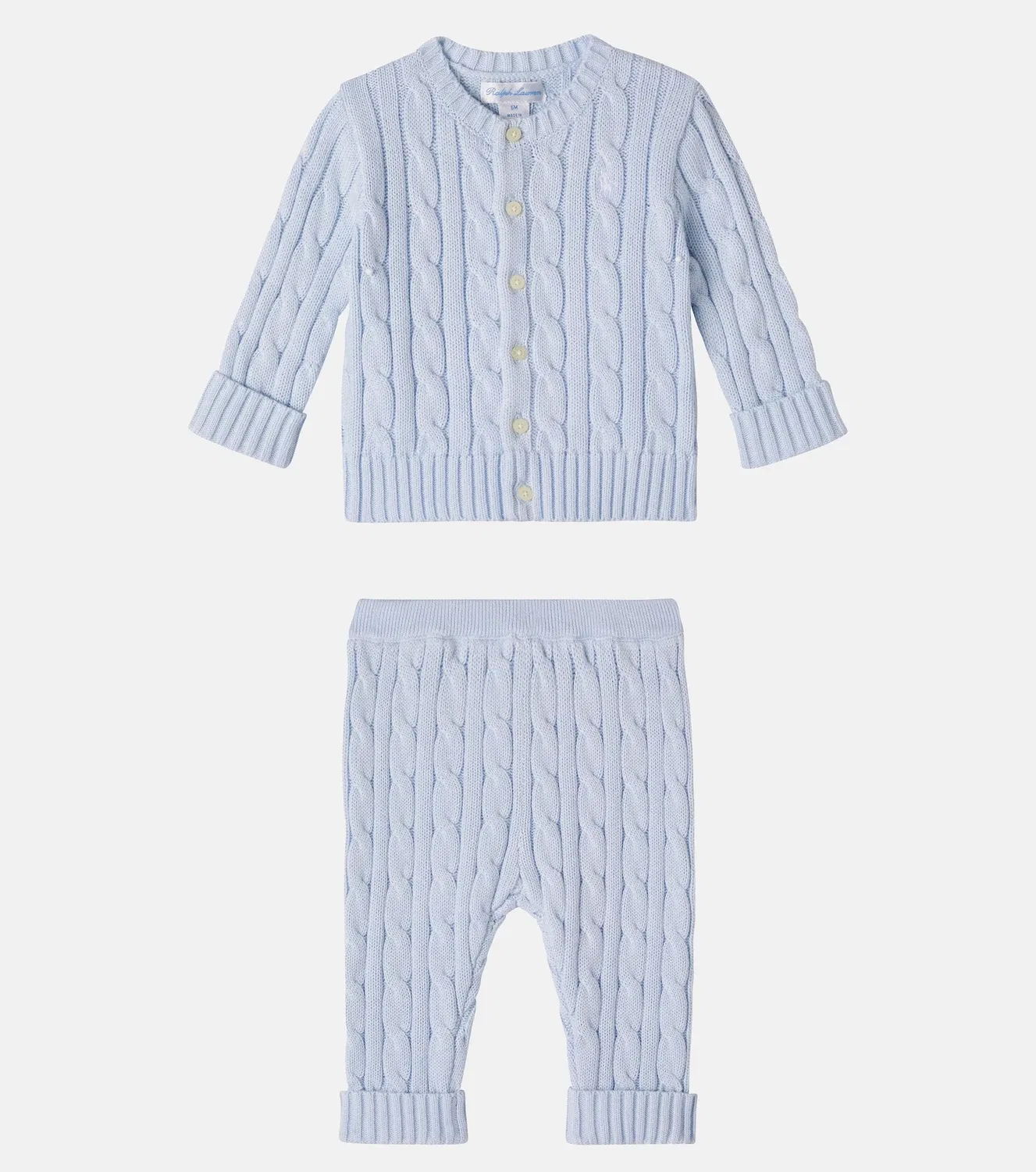Комплект из хлопка Polo Ralph Lauren Kids, синий — фото 4