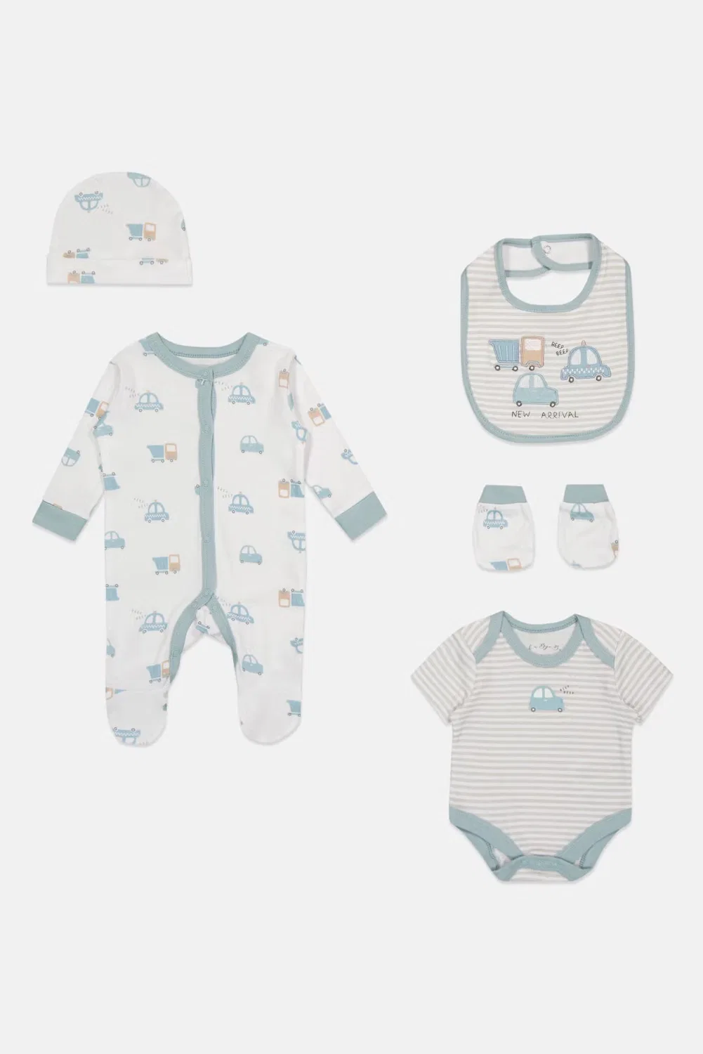 Комплект детский с вышивкой из 5 предметов Rock-A-Bye Baby Boutique, белый — фото 2