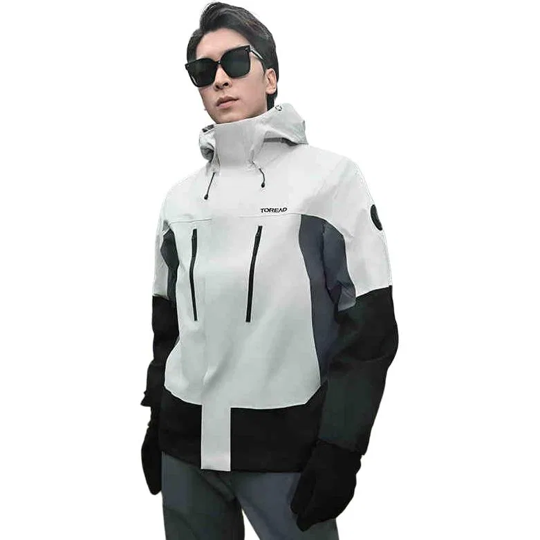 Детская непродуваемая дышащая утепленная ветровка TOREAD, Polar White Black — фото 3