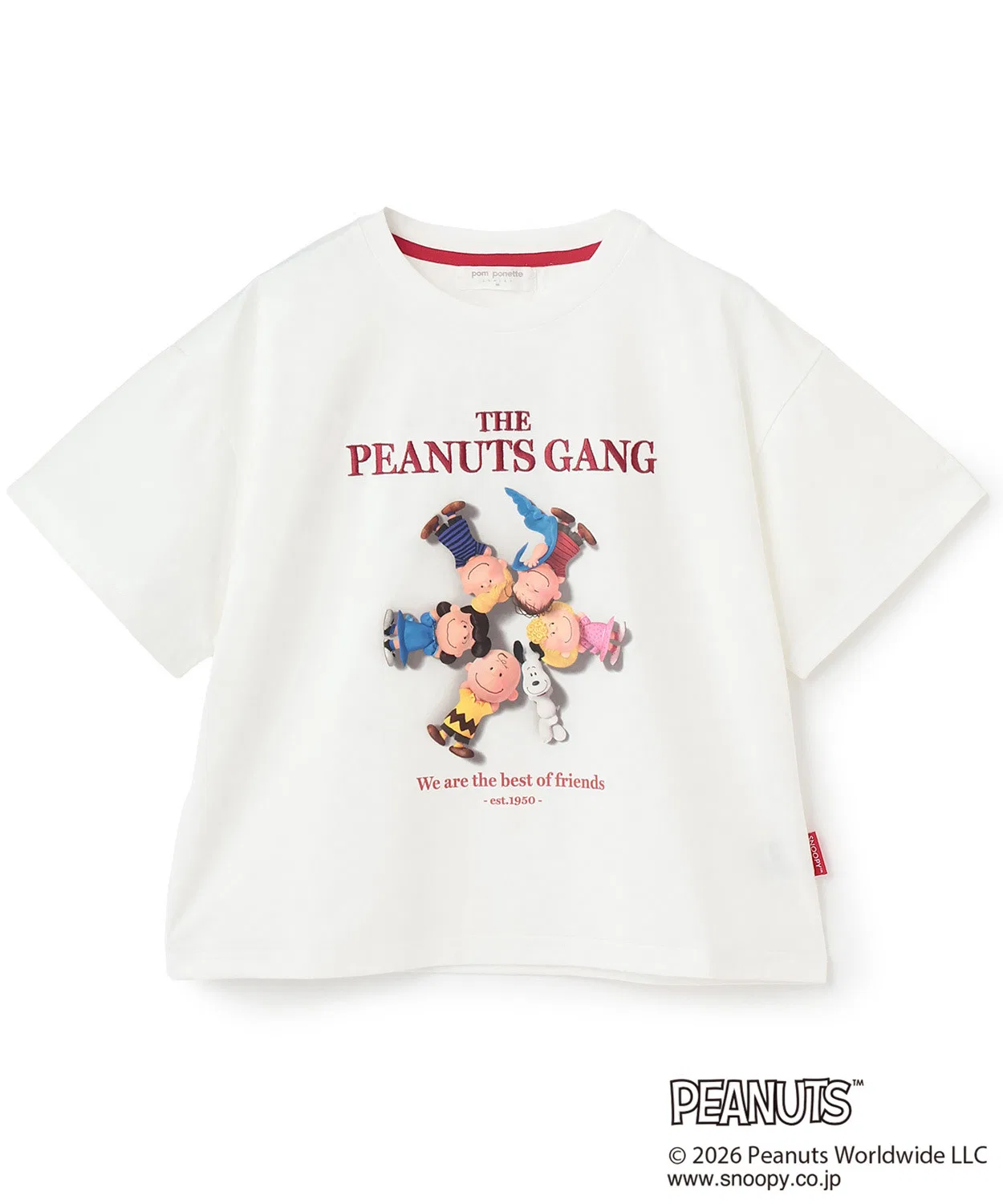 Детская футболка с принтом Peanuts модель Graphic Regular T-Shirt pom ponette junior, Off White