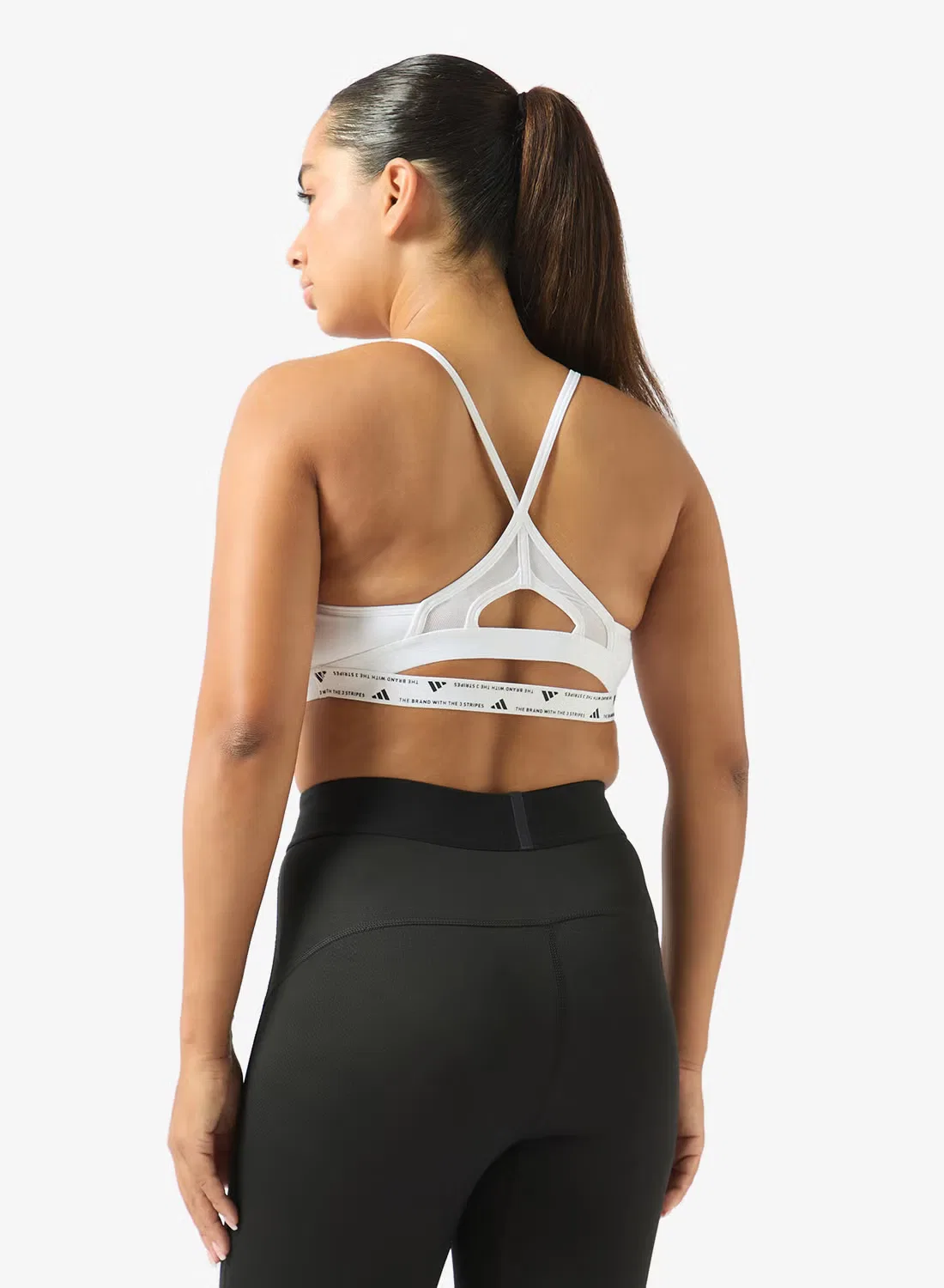 Бюстгальтер спортивный с тонкими бретелями Aeroreact training Adidas, белый — фото 2