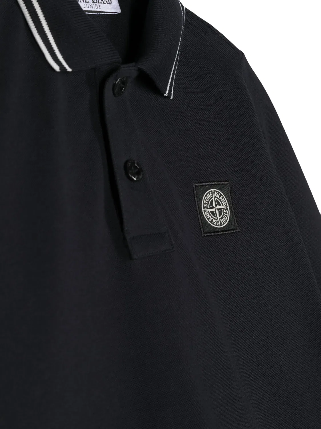Поло с нашивкой и полосками Stone Island, синий — фото 3