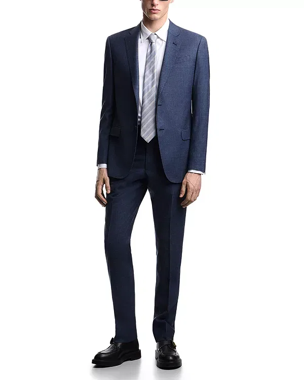 Мужской костюм Regular Fit из шерсти и шелка G line Emporio Armani, Navy Blue