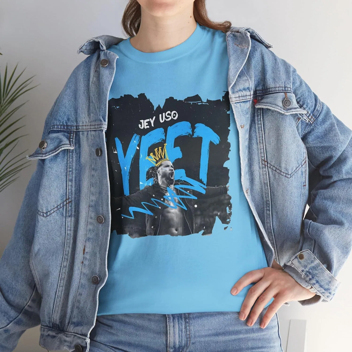 Футболка с принтом YEET Gildan 5000, Sky — фото 3