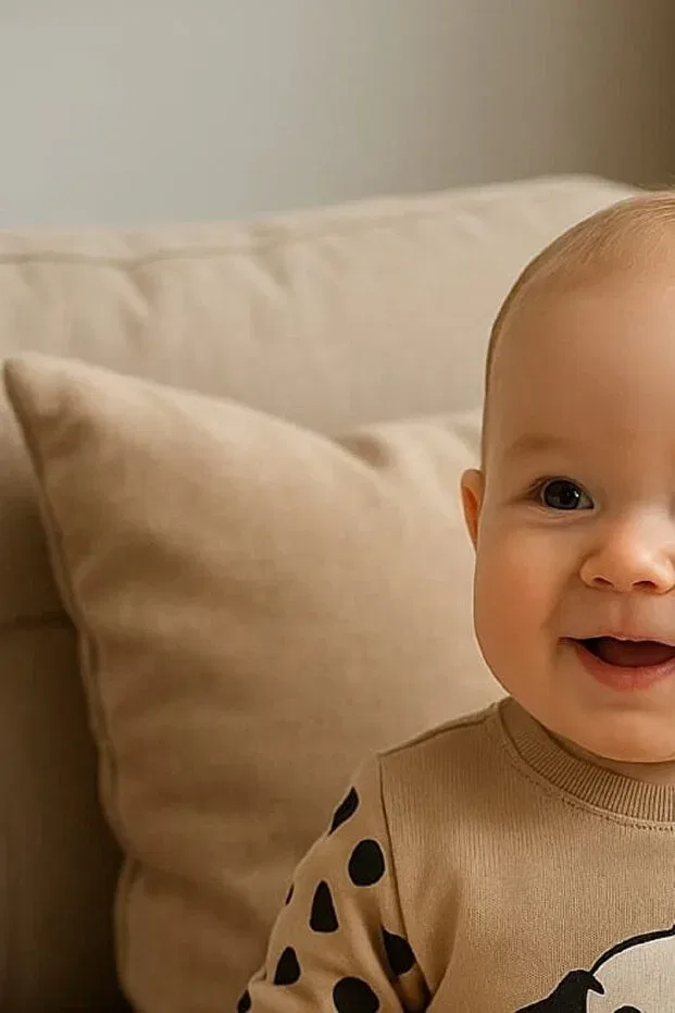 Детский комбинезон с графическим принтом Baby Mii, Open Coffee — фото 4