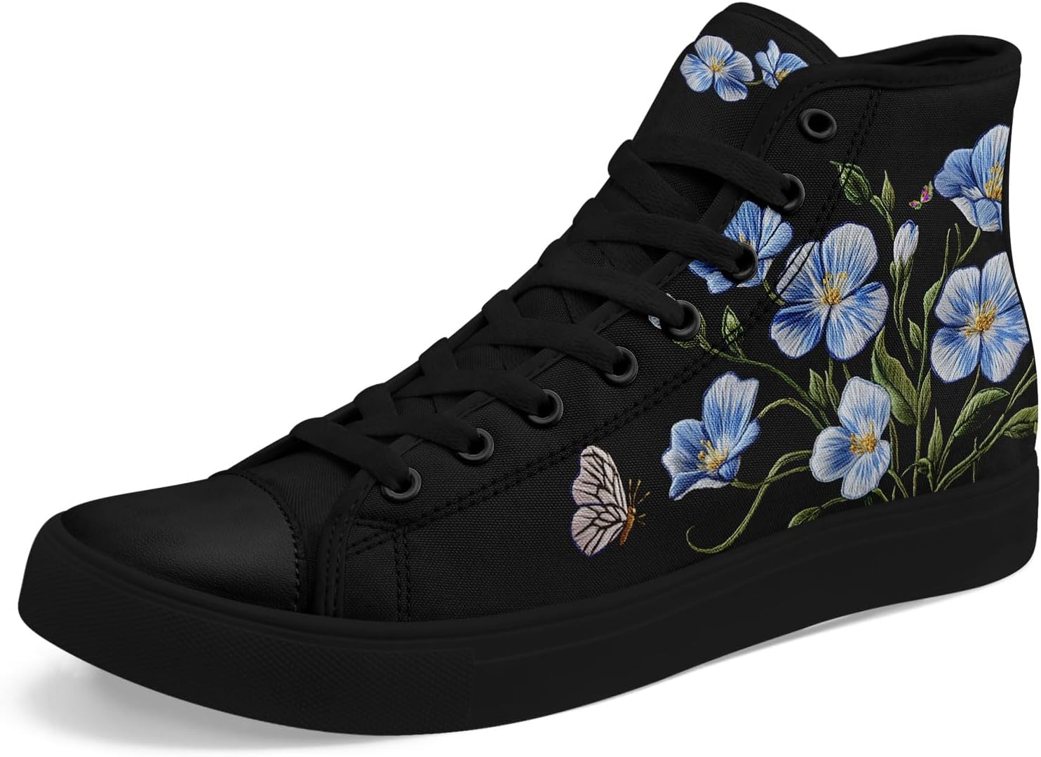 

Женские стильные высокие кеды из холста AWSOLE с принтом цветов и грибов, подарок для нее, легкие модные повседневные туфли на плоской подошве, белый/черный/синий/зеленый/серый