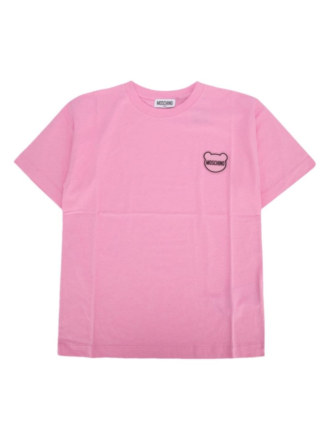 

Moschino Kids футболка из хлопка с прорезиненным логотипом, розовый