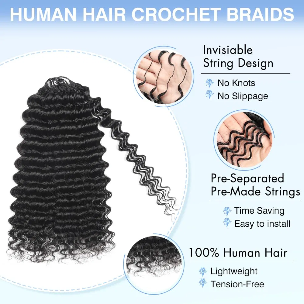 Накладные волосы Renyarch Feather Crochet из натуральных волос для афрокосичек Renyarch, 1B# — фото 3