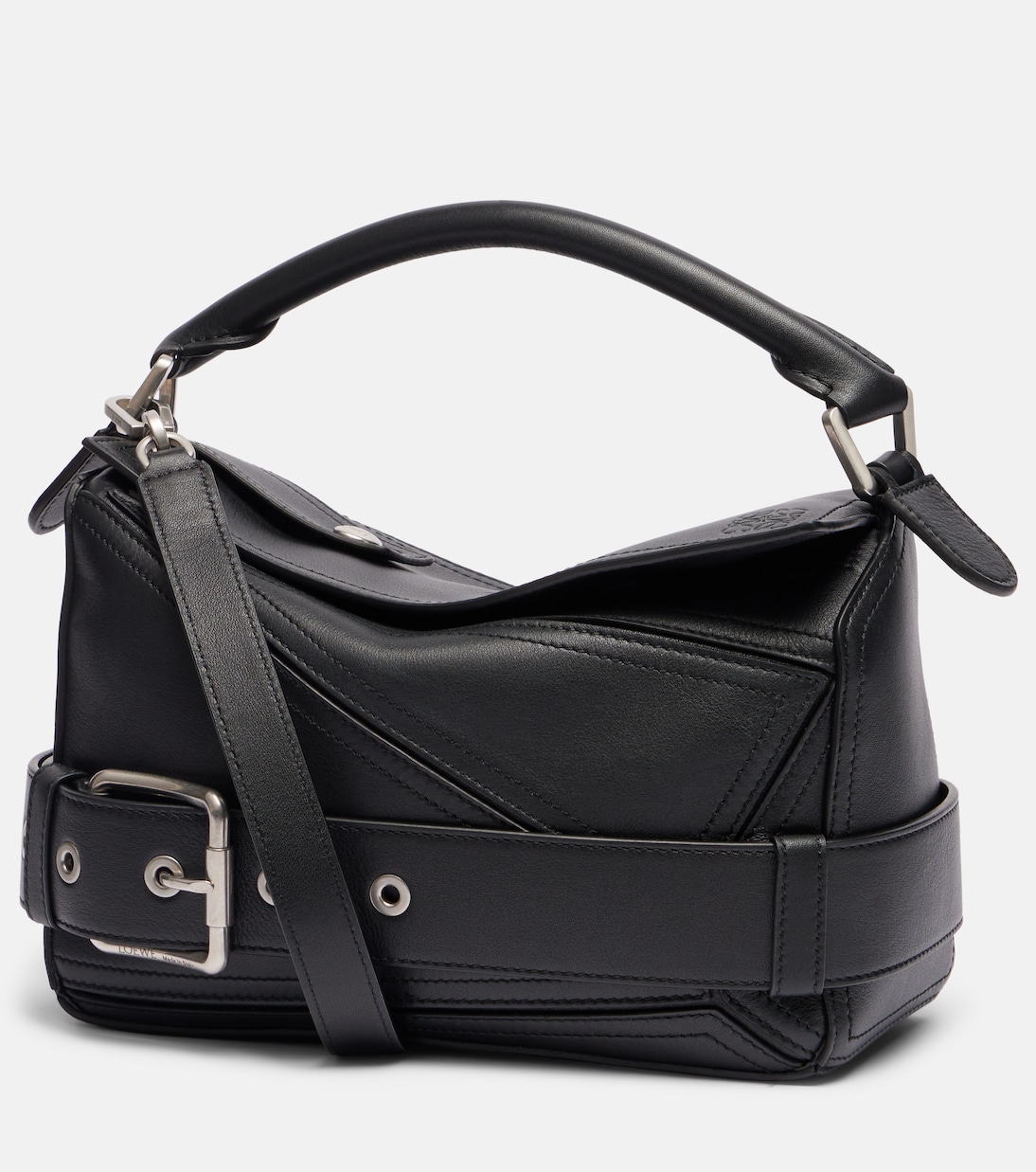 

Сумка-тоут кожаная маленькая Puzzle Biker Loewe, черный