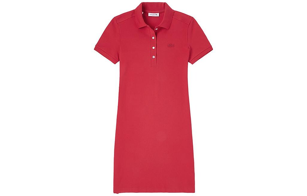 

Платье с короткими рукавами женское красное Lacoste