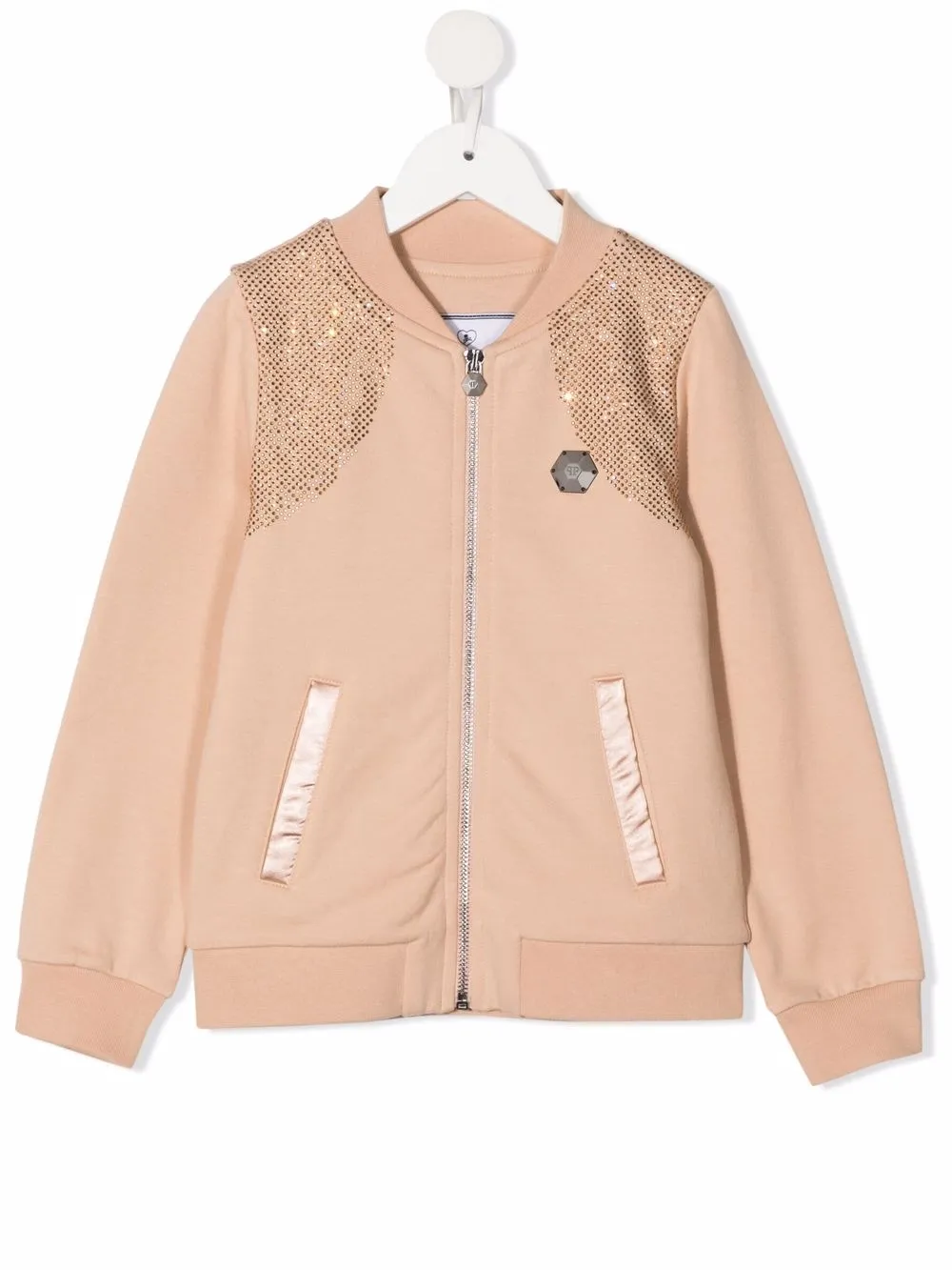 

Бомбер Iconic Plein со стразами Philipp Plein Junior, нейтральный