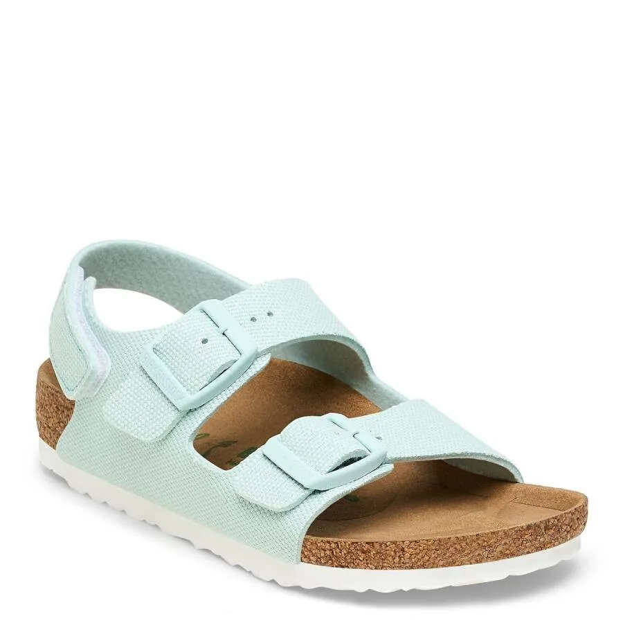 Веганские детские сандалии Birkenstock Milano из зеленого канваса Surf, зеленый — фото 2