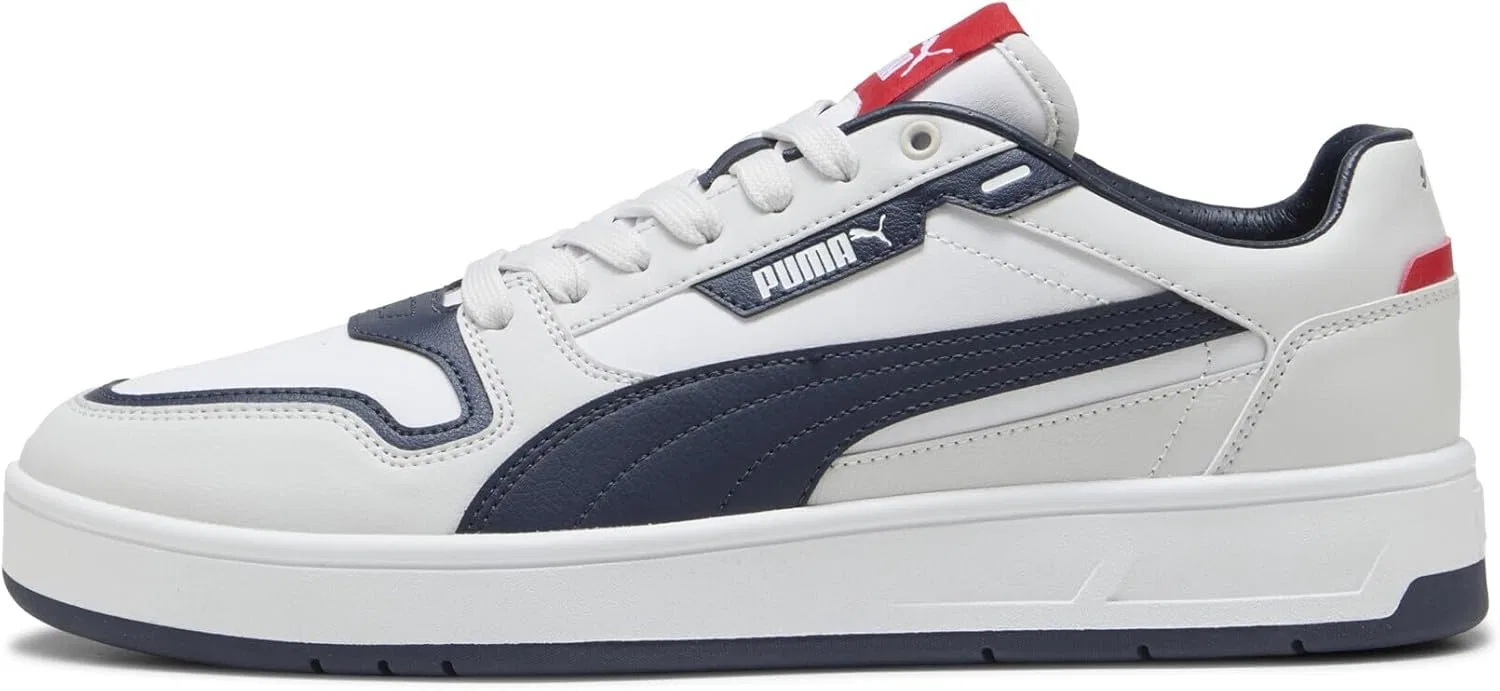Кроссовки Puma Unisex Court Classic Street Trainers, Puma White Puma Navy Feather Grey — фото 3