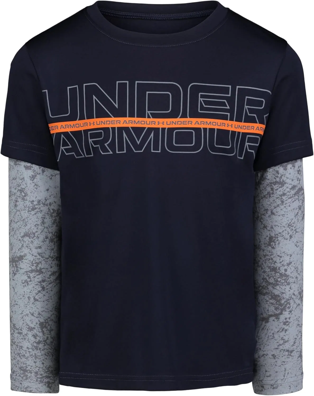 Детская футболка с длинным рукавом и графическим логотипом Under Armour, легкая и дышащая, свободного кроя, Grunge Midnight
