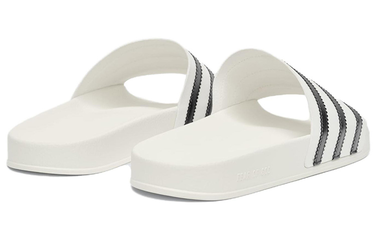 Adidas Fear Of God Athletics Adilette кремово-белые черно-белые, цвет Black White — фото 4