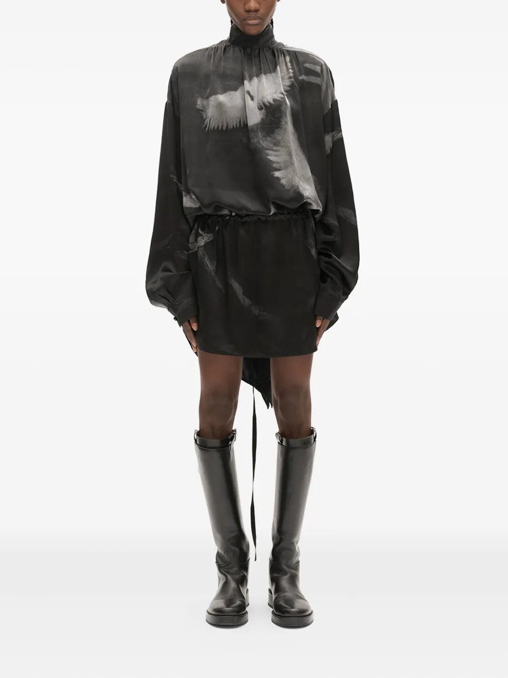 

Шелковое платье Doves Ann Demeulemeester, черный