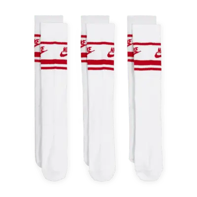 Носки Nike Sportswear Dri-FIT Everyday Essential Crew (3 шт), цвет White/University Red/University Red — фото 2