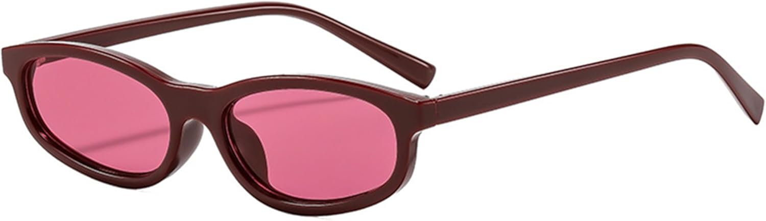 

Солнцезащитные очки Bullabulling в стиле ретро, ​​овальные и квадратные, для женщин, модные узкие солнцезащитные очки в стиле Y2k, дизайнерские солнцезащитные очки, Deep Red