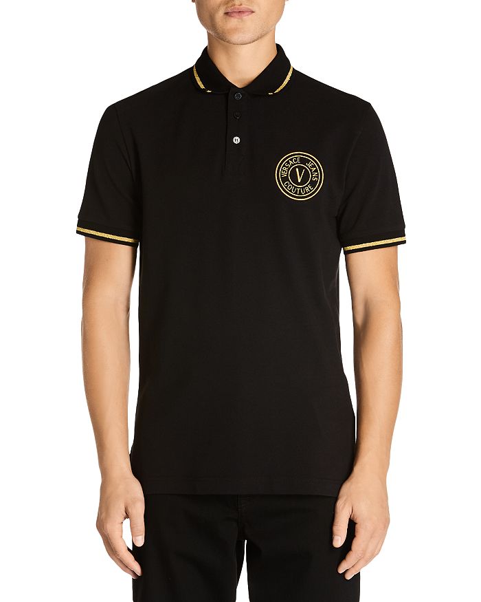 

Поло Regular Fit с логотипом Piqué Versace Jeans Couture, черный