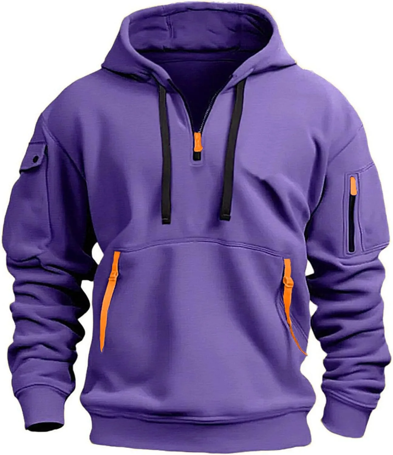 

Мужская тактическая худи с молнией на четверть и карманами AQAYL