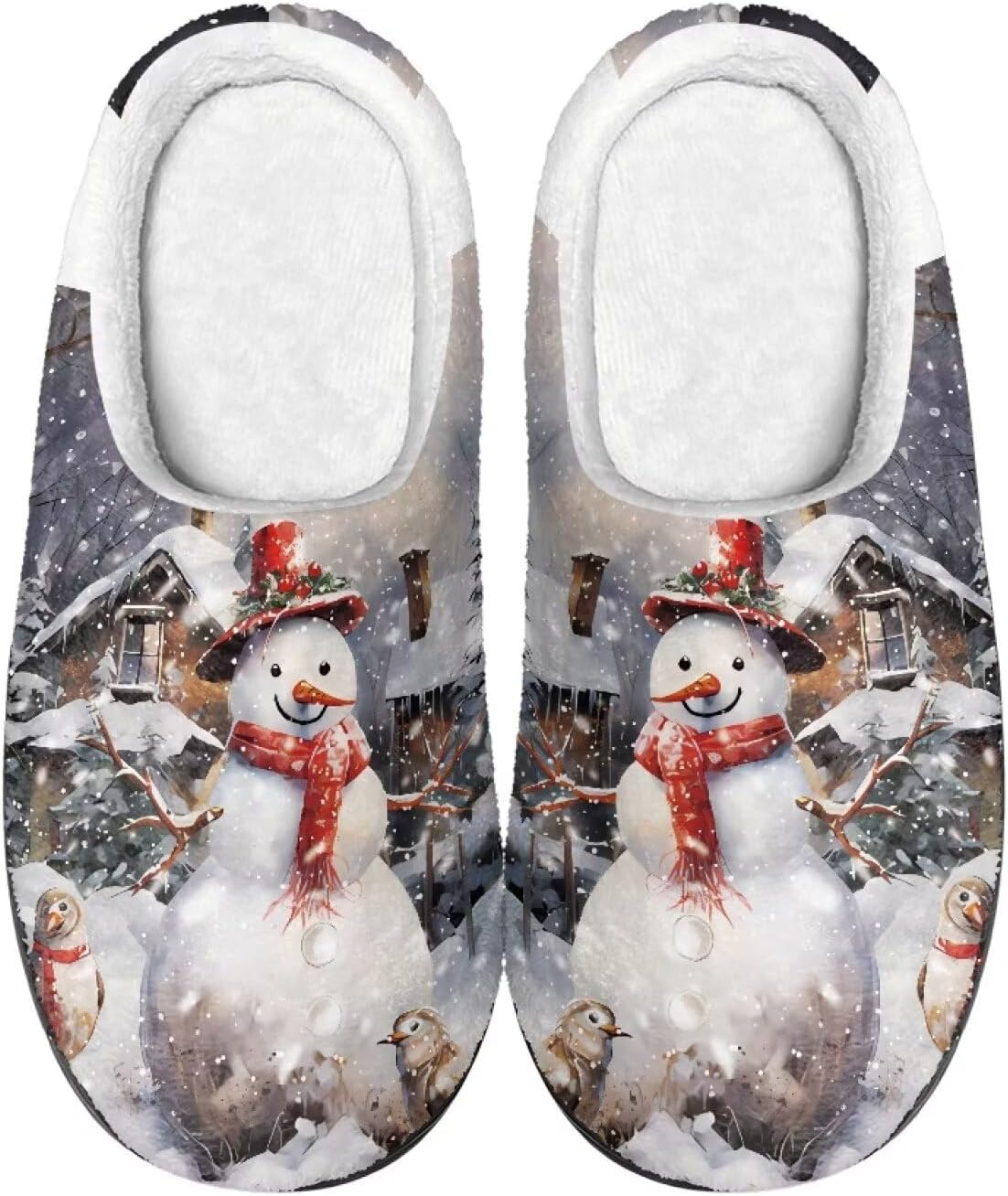 

Тапочки для женщин и мужчин, рождественские тапочки, домашние тапочки, тапочки для дома, рождественские тапочки унисекс Srengjodk, Xmas Snowman Print