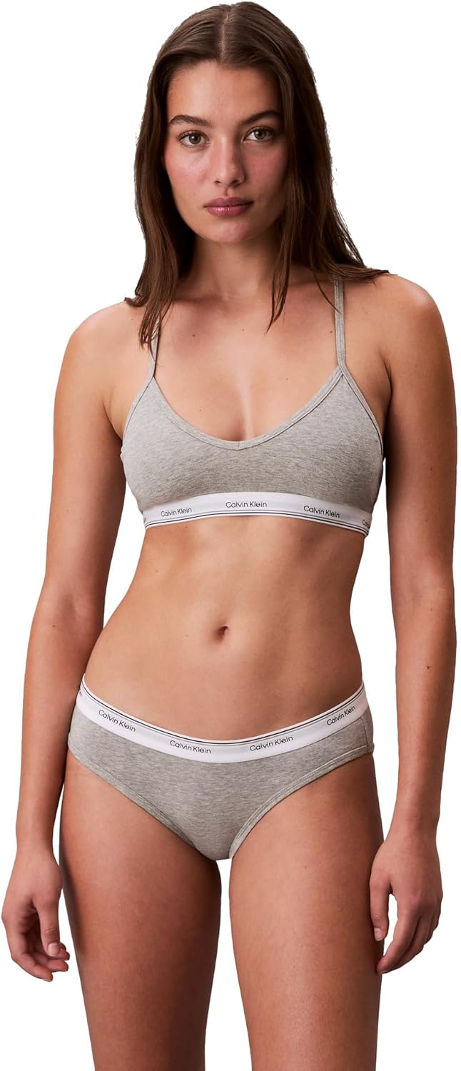Женские трусики-бикини Calvin Klein Balance из эластичного хлопка, 3 шт. в упаковке, Shoreline/Grey Heather/Scorched Denim — фото 3