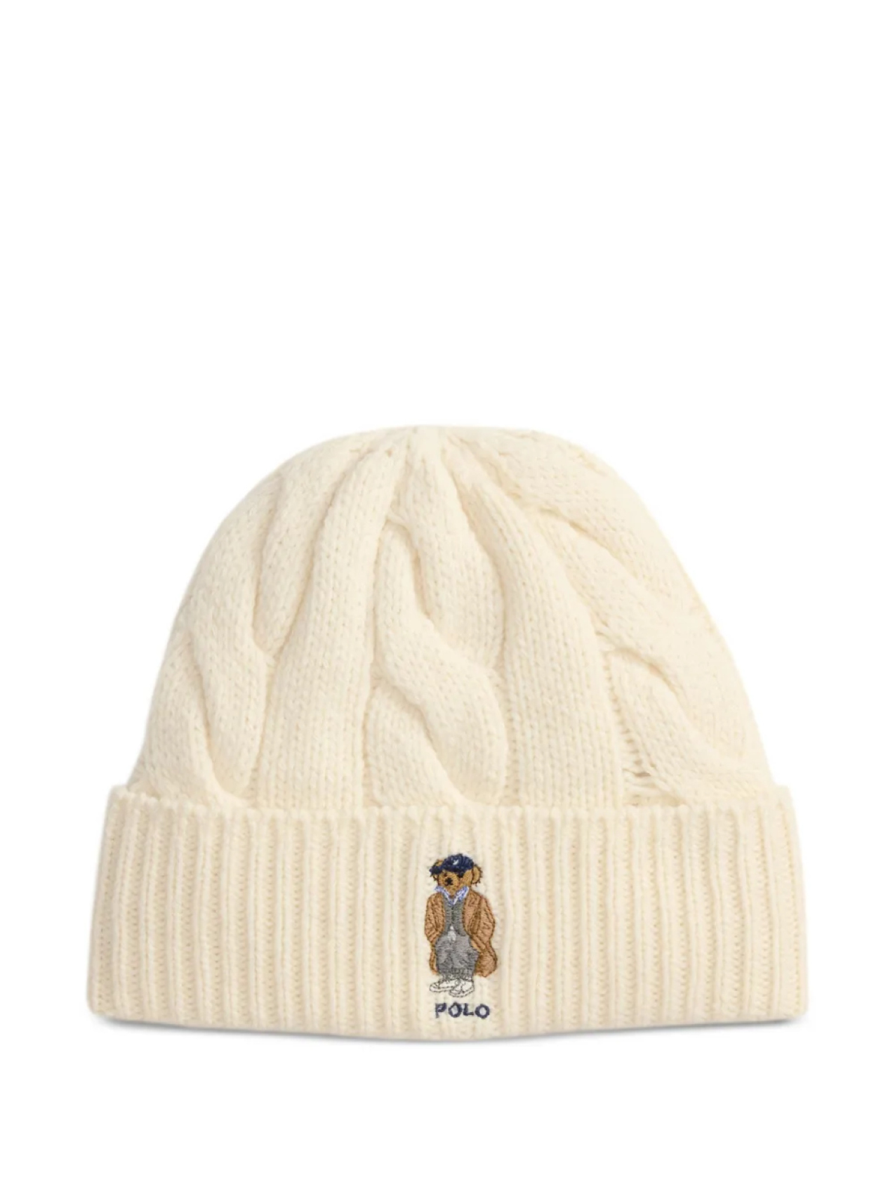 

Polo Ralph Lauren шапка бини фактурной вязки, нейтральный