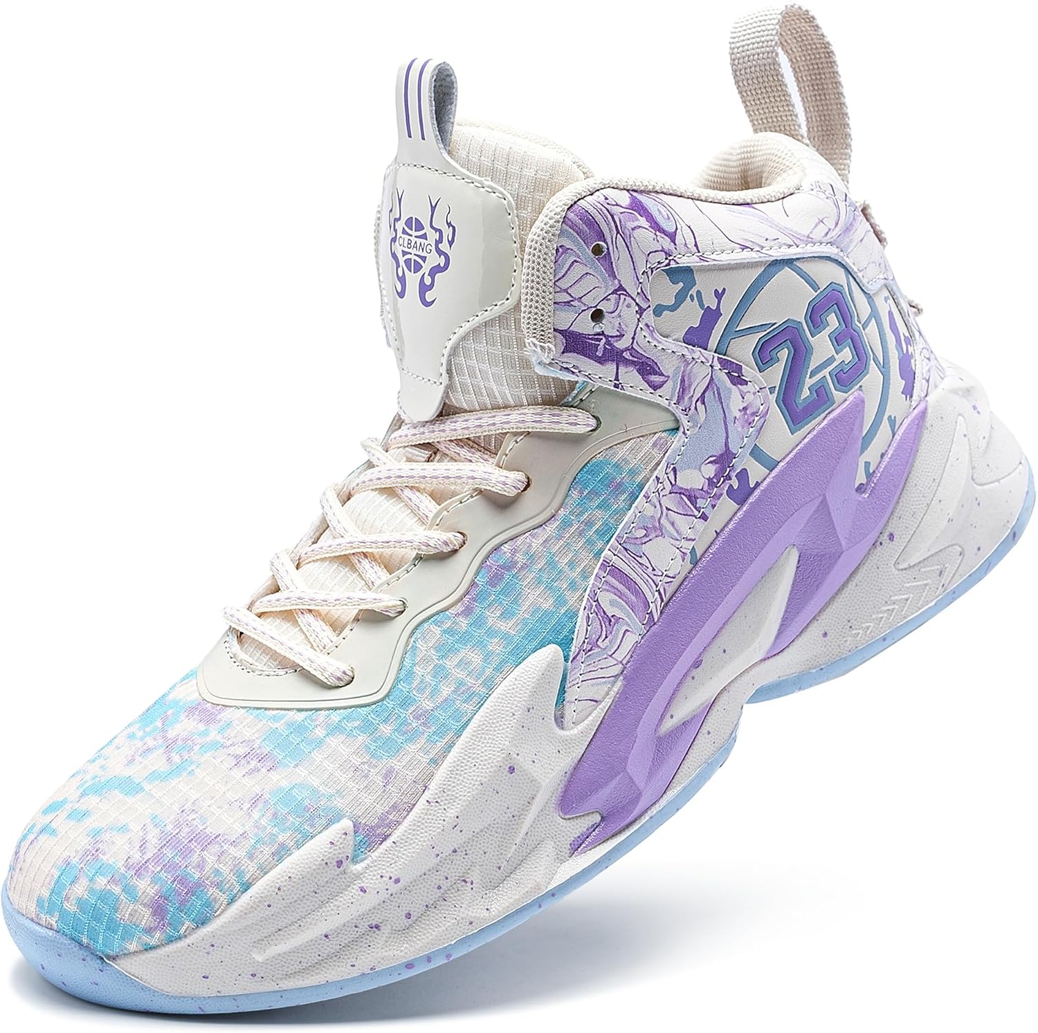 

Мужские баскетбольные кроссовки, дышащие, с противоскользящей подошвой, модные, с граффити, для тренировок и улицы Kniaiwx, фиолетовый