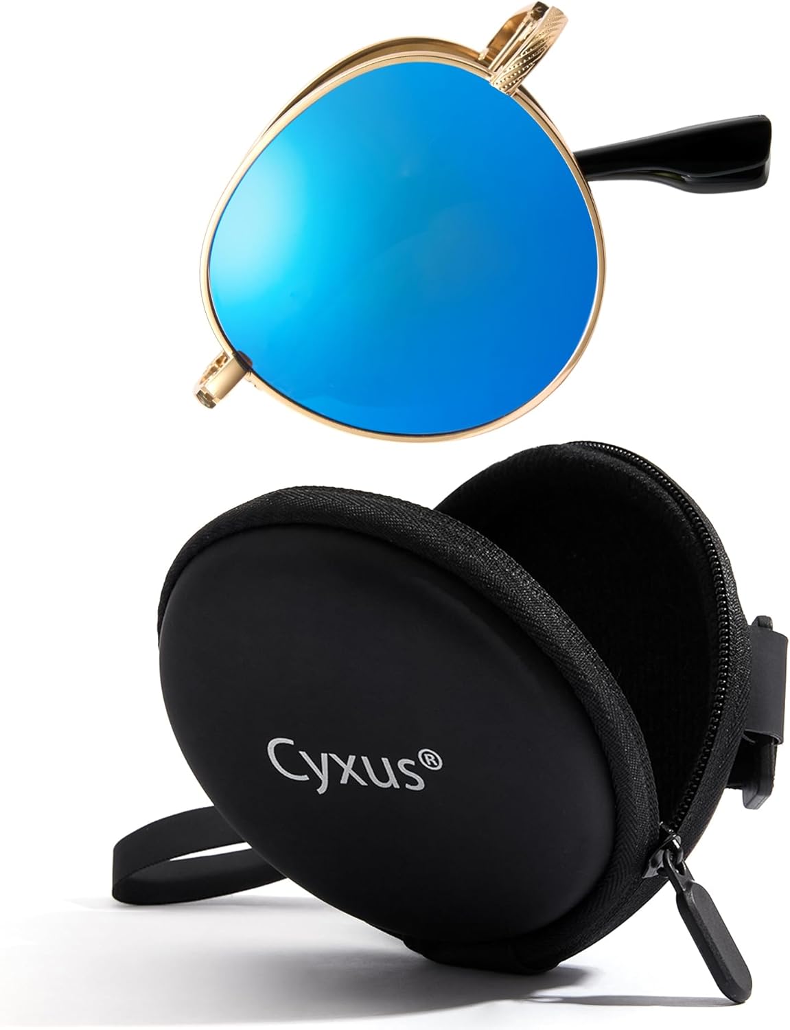 

Круглые складные солнцезащитные очки Cyxus для женщин и мужчин, поляризованные, с защитой от УФ-излучения UV 400, складные солнцезащитные очки, Foldable Sunglasses-silver-6