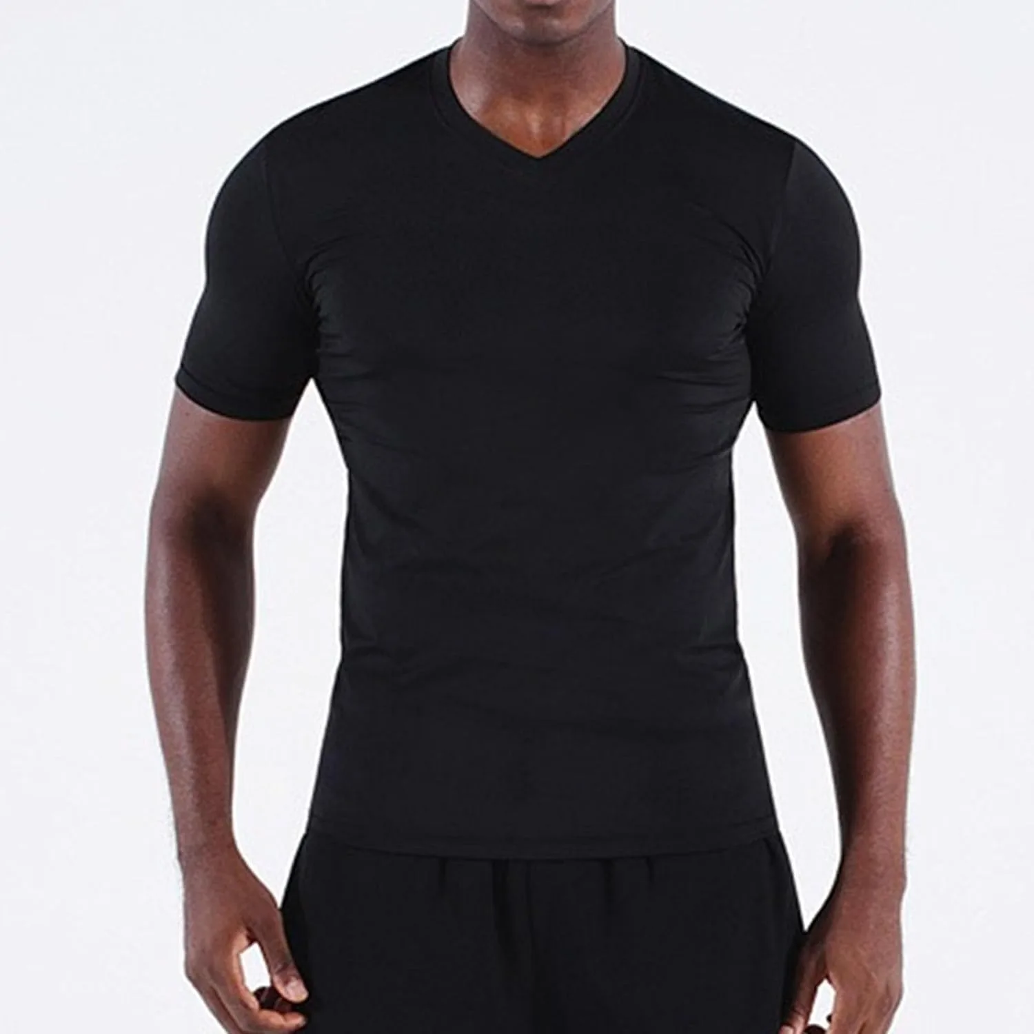Мужская футболка V-Neck Sweatproof для тренировок Slim Compression — фото 2