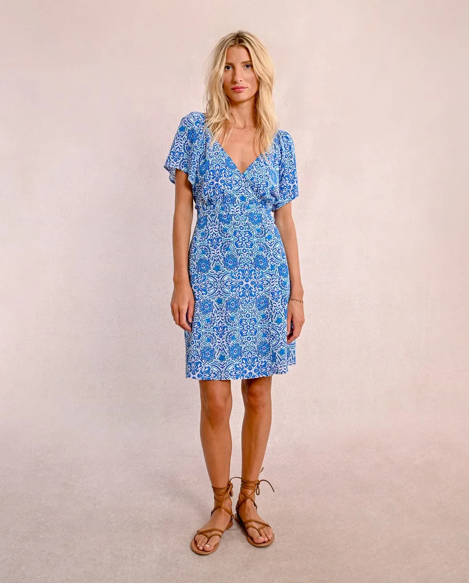 

Платье с принтом и v-образным вырезом Molly Bracken, синий