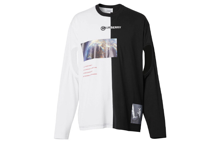 

Мужская футболка Burberry, цвет Black/White