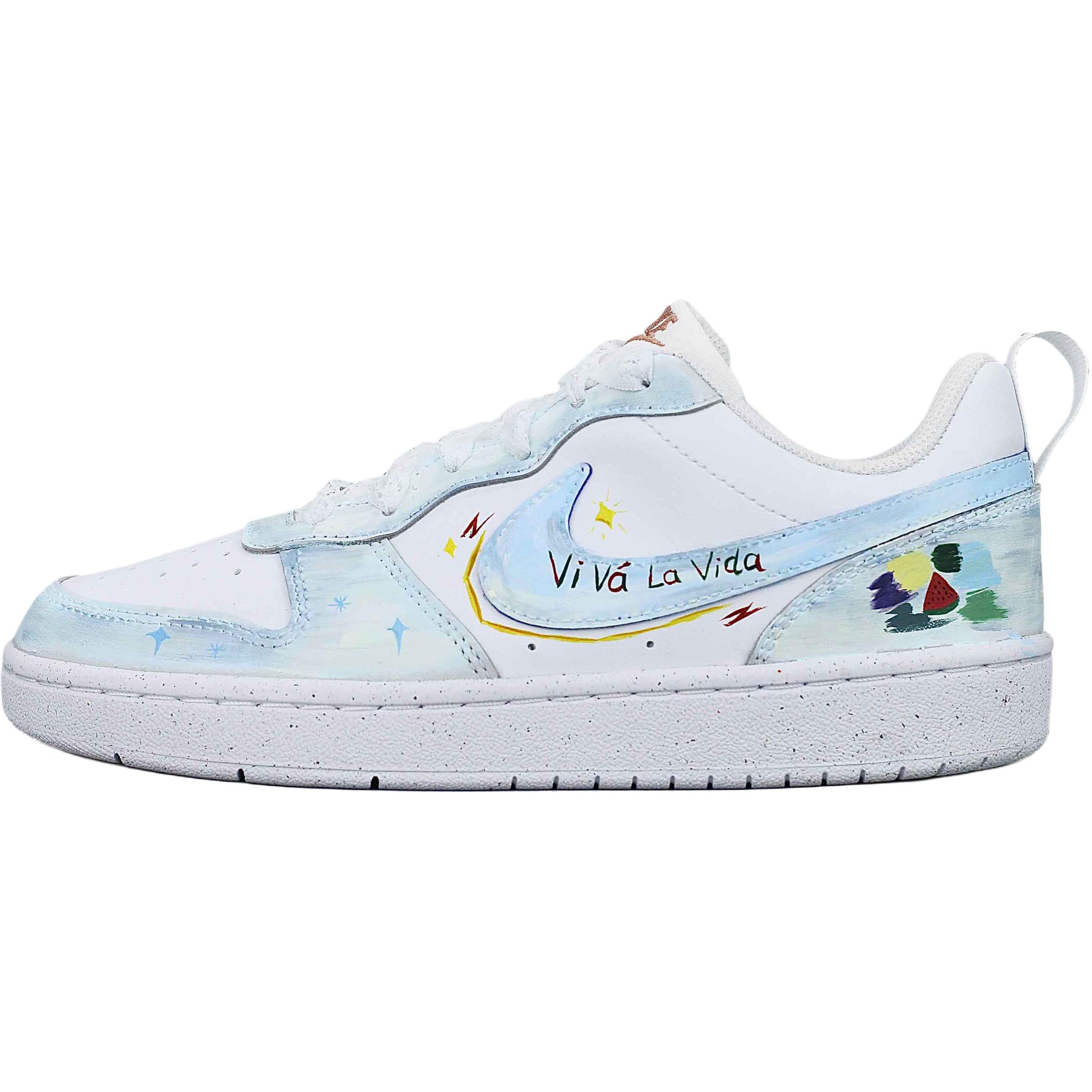 

Детские скейтерские кроссовки Court Borough для младших школьников Nike, синий/белый