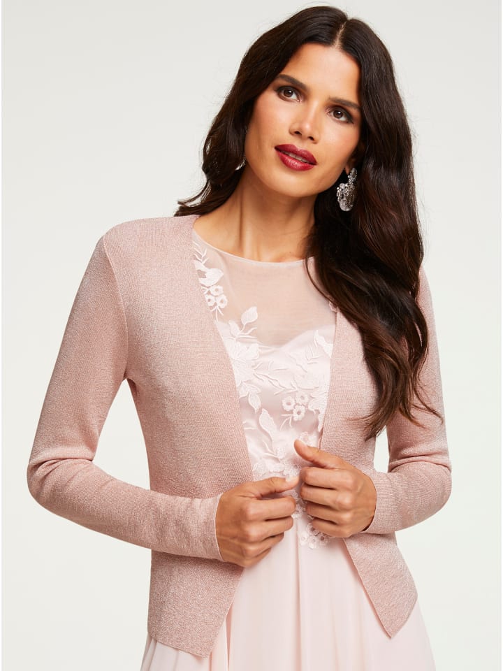 

Кардиган тонкой вязки пудрово-розового цвета Heine